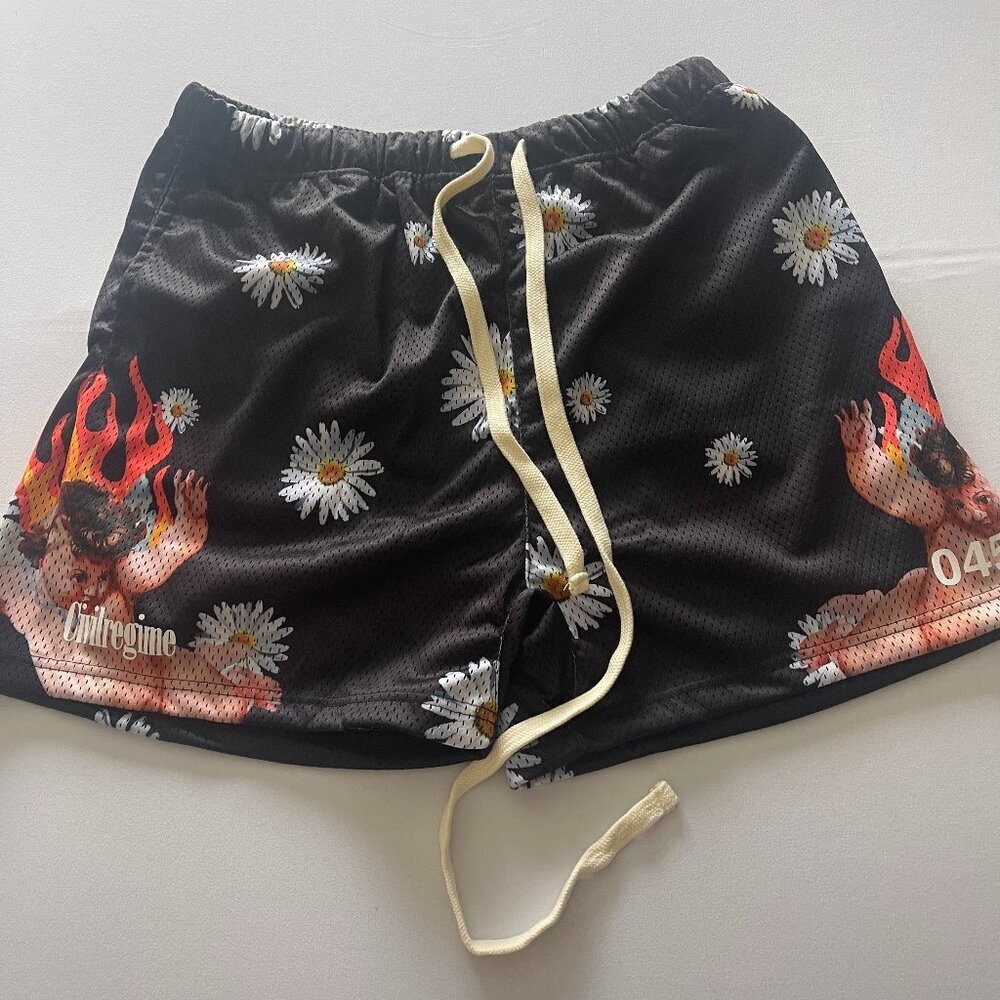 Civil Regime Wild Daisy SZ L, Mesh Shorts Summer Ready, Sold Out, Unique red tag